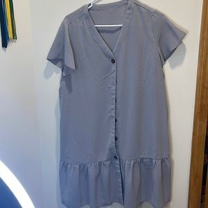 Gray/blue dress with buttons